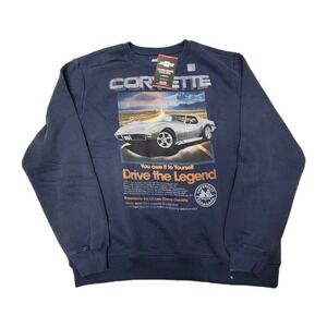 Men's Licensed Relaxed Fit Moto Graphic Soft Fleece Crew Small